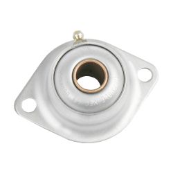 Sintered Bronze with Stamped Steel Ball 2 Bolt Flange Bearing, 16 Gauge  - 1  1/8 ", part number FBE18G, FB Series, primary image
